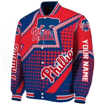 personalized philadelphia phillies star burst blue varsity jacket best selling