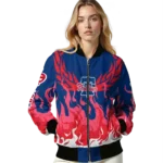 personalized philadelphia phillies winged blaze blue white bomber jacket best selling