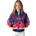 personalized philadelphia phillies winged blaze blue white bomber jacket best selling
