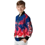 personalized philadelphia phillies winged blaze blue white bomber jacket best selling