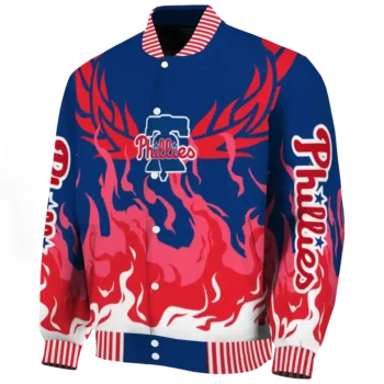 personalized philadelphia phillies winged blaze blue white varsity jacket best selling