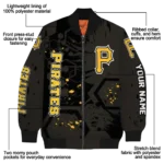 personalized pittsburgh pirates hexagon cluster black bomber jacket best selling