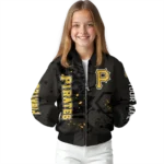 personalized pittsburgh pirates hexagon cluster black bomber jacket best selling
