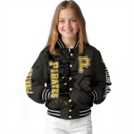 personalized pittsburgh pirates hexagon cluster black varsity jacket best selling