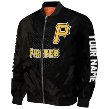 personalized pittsburgh pirates hexagon mesh black bomber jacket best selling