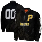 personalized pittsburgh pirates hexagon mesh black bomber jacket best selling