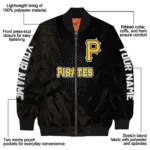 personalized pittsburgh pirates hexagon mesh black bomber jacket best selling