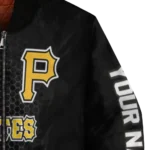 personalized pittsburgh pirates hexagon mesh black bomber jacket best selling