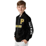 personalized pittsburgh pirates hexagon mesh black bomber jacket best selling