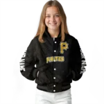 personalized pittsburgh pirates hexagon mesh black varsity jacket best selling
