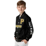 personalized pittsburgh pirates hexagon mesh black varsity jacket best selling