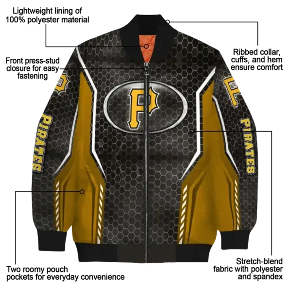 personalized pittsburgh pirates power plate black bomber jacket new arrival
