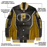 personalized pittsburgh pirates power plate black varsity jacket best selling