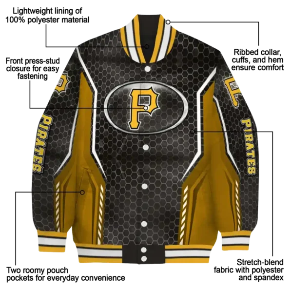 personalized pittsburgh pirates power plate black varsity jacket new arrival