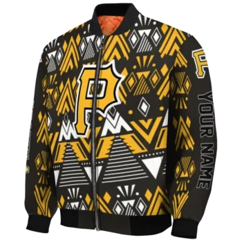 personalized pittsburgh pirates pyramid shapes black bomber jacket best selling