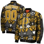 personalized pittsburgh pirates pyramid shapes black bomber jacket best selling
