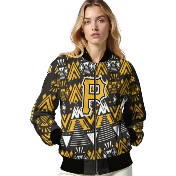personalized pittsburgh pirates pyramid shapes black bomber jacket latest model