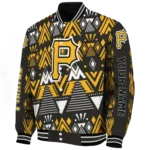 personalized pittsburgh pirates pyramid shapes black varsity jacket best selling