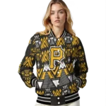 personalized pittsburgh pirates pyramid shapes black varsity jacket best selling