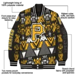 personalized pittsburgh pirates pyramid shapes black varsity jacket best selling