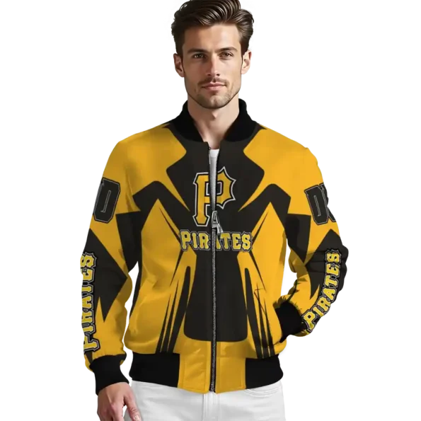 personalized pittsburgh pirates spider mark black yellow crocs bomber jacket high quality