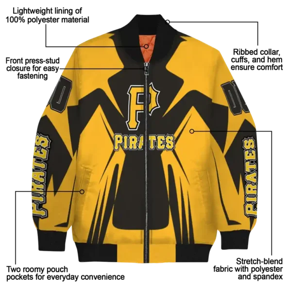 personalized pittsburgh pirates spider mark black yellow crocs bomber jacket new arrival