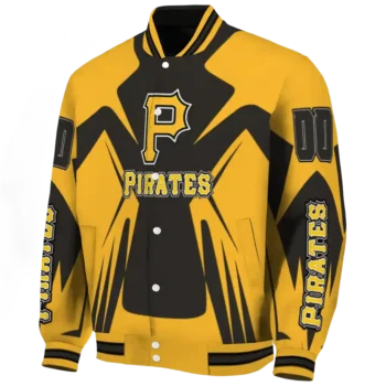 personalized pittsburgh pirates spider mark black yellow crocs varsity jacket best selling