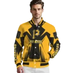 personalized pittsburgh pirates spider mark black yellow crocs varsity jacket best selling