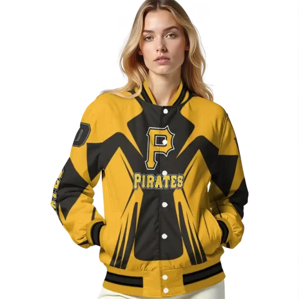 personalized pittsburgh pirates spider mark black yellow crocs varsity jacket latest model