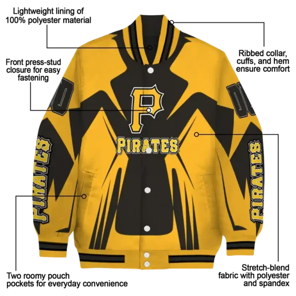 personalized pittsburgh pirates spider mark black yellow crocs varsity jacket new arrival