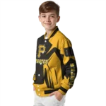 personalized pittsburgh pirates spider mark black yellow crocs varsity jacket best selling