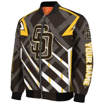 personalized san diego padres chevron angles brown bomber jacket best selling