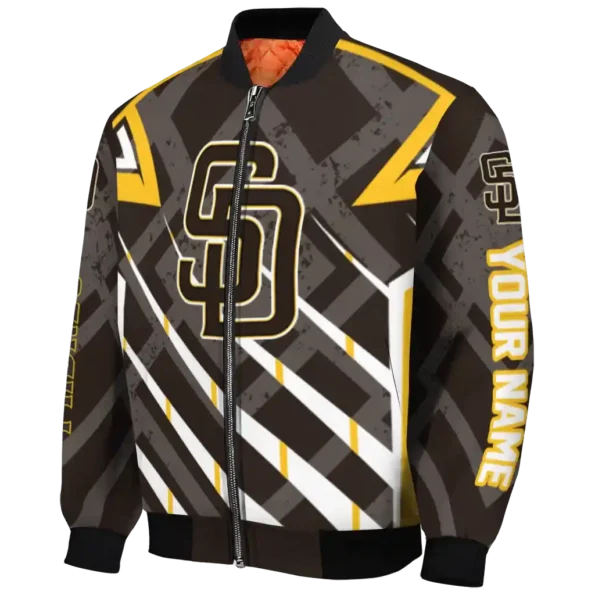 personalized san diego padres chevron angles brown bomber jacket best selling