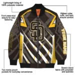 personalized san diego padres chevron angles brown bomber jacket best selling