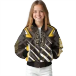 personalized san diego padres chevron angles brown bomber jacket best selling