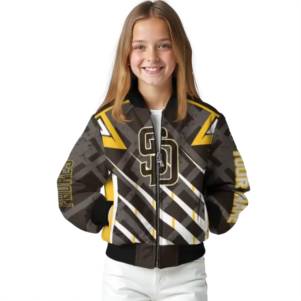 personalized san diego padres chevron angles brown bomber jacket top rated