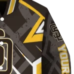 personalized san diego padres chevron angles brown varsity jacket best selling
