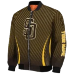 personalized san diego padres chevron arrow brown bomber jacket best selling