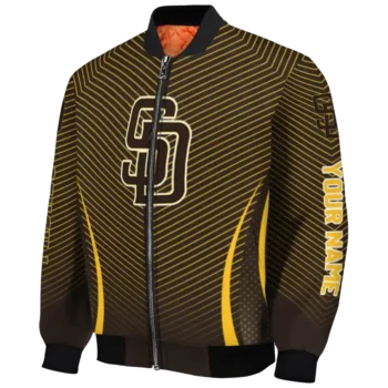 personalized san diego padres chevron arrow brown bomber jacket best selling