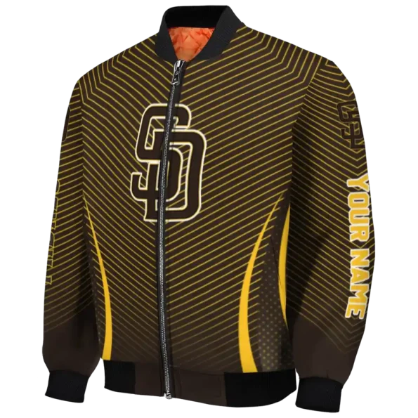 personalized san diego padres chevron arrow brown bomber jacket best selling