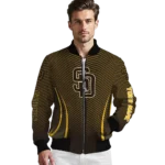 personalized san diego padres chevron arrow brown bomber jacket best selling