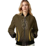 personalized san diego padres chevron arrow brown bomber jacket best selling