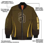 personalized san diego padres chevron arrow brown bomber jacket best selling
