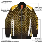 personalized san diego padres hexagon grid brown bomber jacket best selling