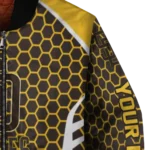 personalized san diego padres hexagon grid brown bomber jacket best selling