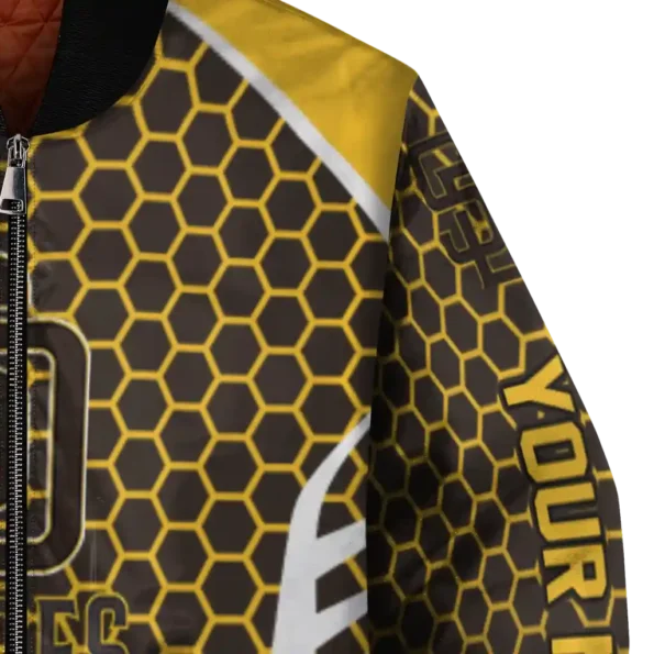 personalized san diego padres hexagon grid brown bomber jacket premium grade