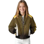 personalized san diego padres hexagon grid brown bomber jacket best selling