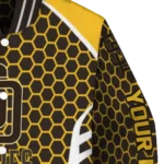 personalized san diego padres hexagon grid brown varsity jacket best selling
