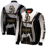 personalized san diego padres mesh effect brown black bomber jacket best selling