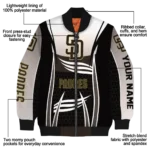 personalized san diego padres mesh effect brown black bomber jacket best selling